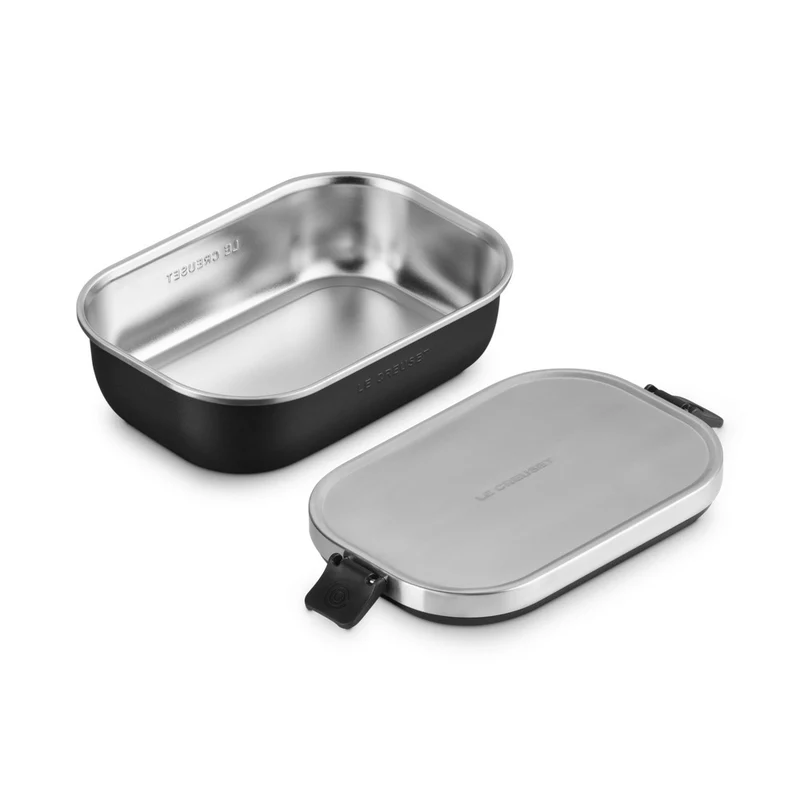 90 cl - On The Go Lunch Box Contenitore Per Alimenti Rettangolare In Acciaio Inox