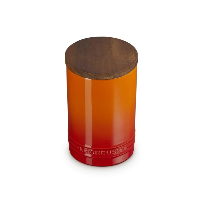 77 cl - Evolution Barattolo In Gres Vetrificato Con Coperchio In Legno