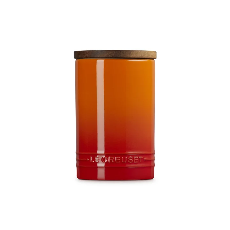 77 cl - Evolution Barattolo In Gres Vetrificato Con Coperchio In Legno