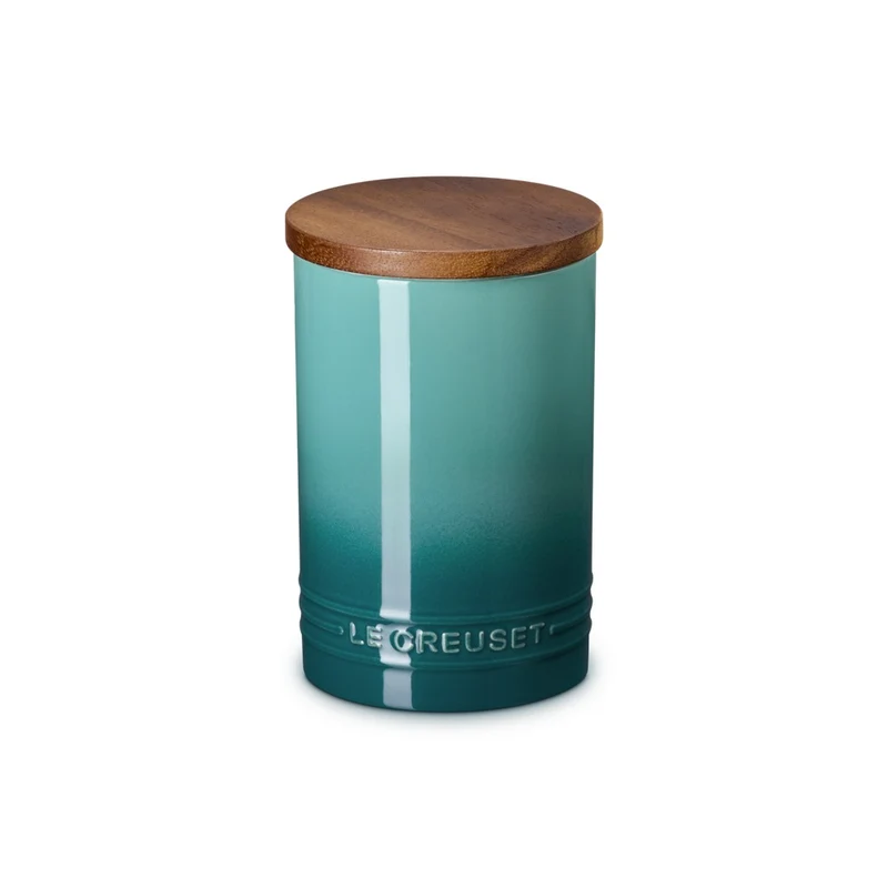 77 cl - Evolution Barattolo In Gres Vetrificato Con Coperchio In Legno