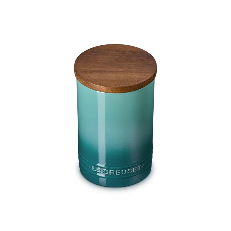 77 cl - Evolution Barattolo In Gres Vetrificato Con Coperchio In Legno