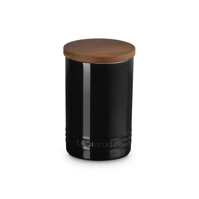 77 cl - Evolution Barattolo In Gres Vetrificato Con Coperchio In Legno