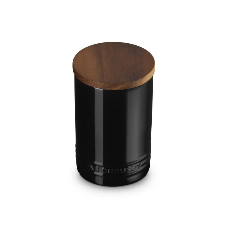 77 cl - Evolution Barattolo In Gres Vetrificato Con Coperchio In Legno