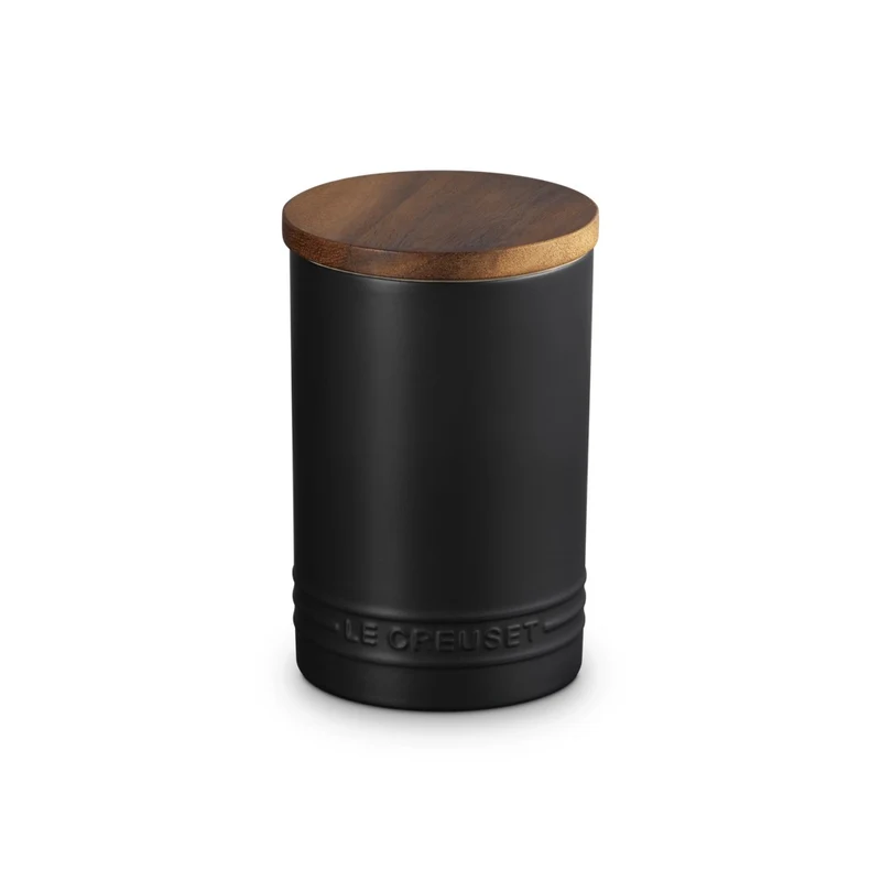 77 cl - Evolution Barattolo In Gres Vetrificato Con Coperchio In Legno