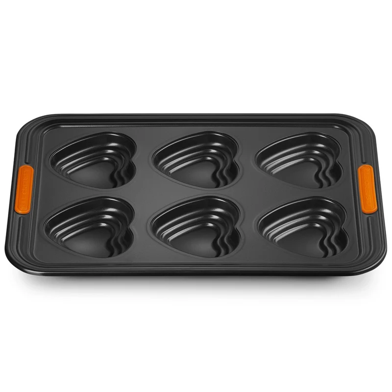 6 Forme - Cuore Stampo Muffin Antiaderente In Acciaio
