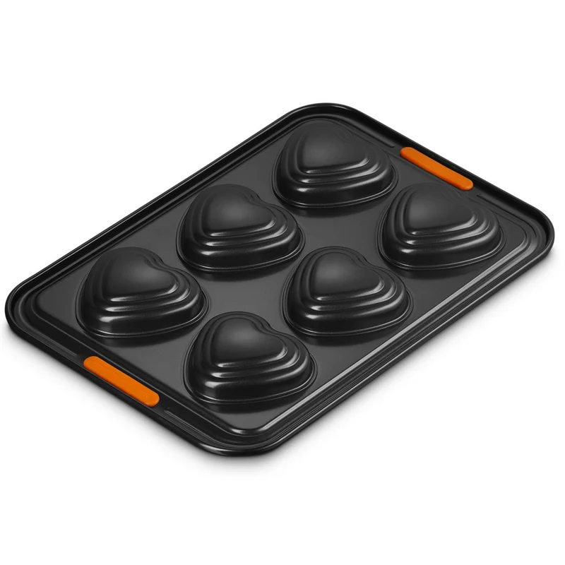 6 Forme - Cuore Stampo Muffin Antiaderente In Acciaio