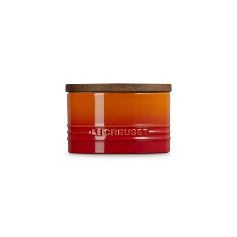 47 cl - Evolution Barattolo In Gres Vetrificato Con Coperchio In Legno