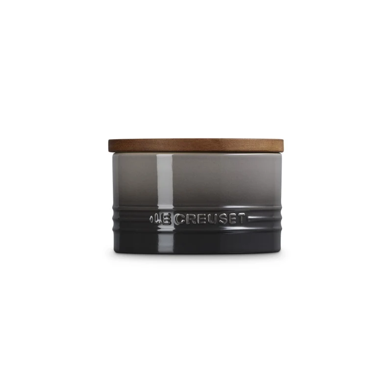 47 cl - Evolution Barattolo In Gres Vetrificato Con Coperchio In Legno
