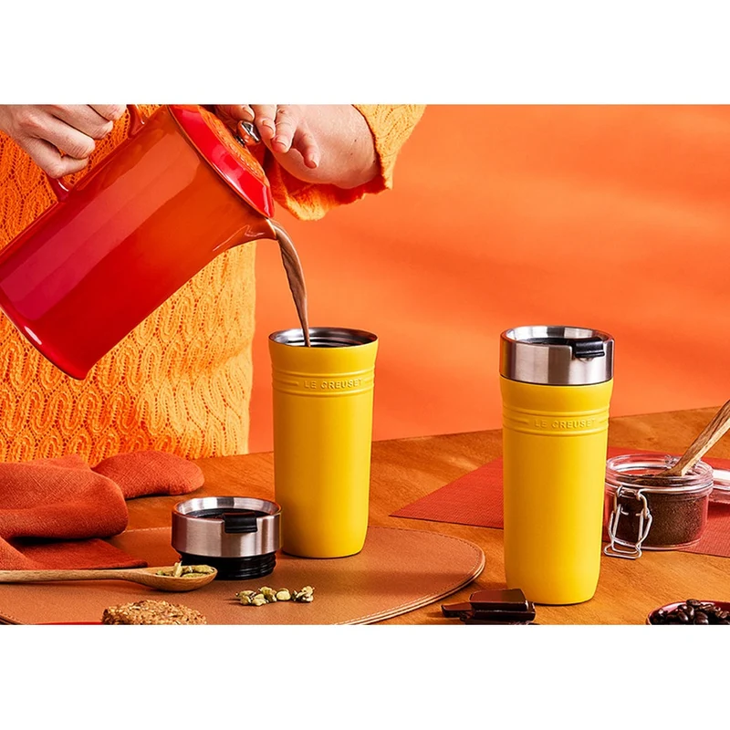 35 cl - On The Go Tazza Mug Da Viaggio In Acciaio Inox