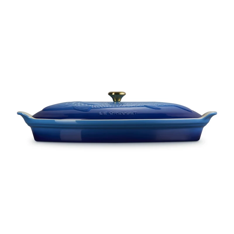 34 cm - Tradition Pesciera Ovale Con Coperchio In Gres Vetrificato