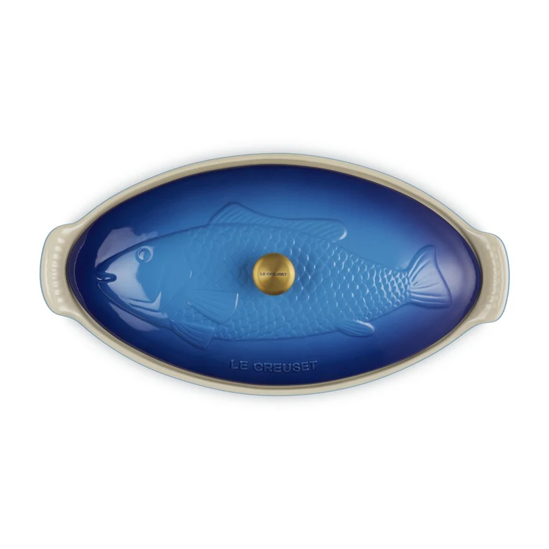 34 cm - Tradition Pesciera Ovale Con Coperchio In Gres Vetrificato