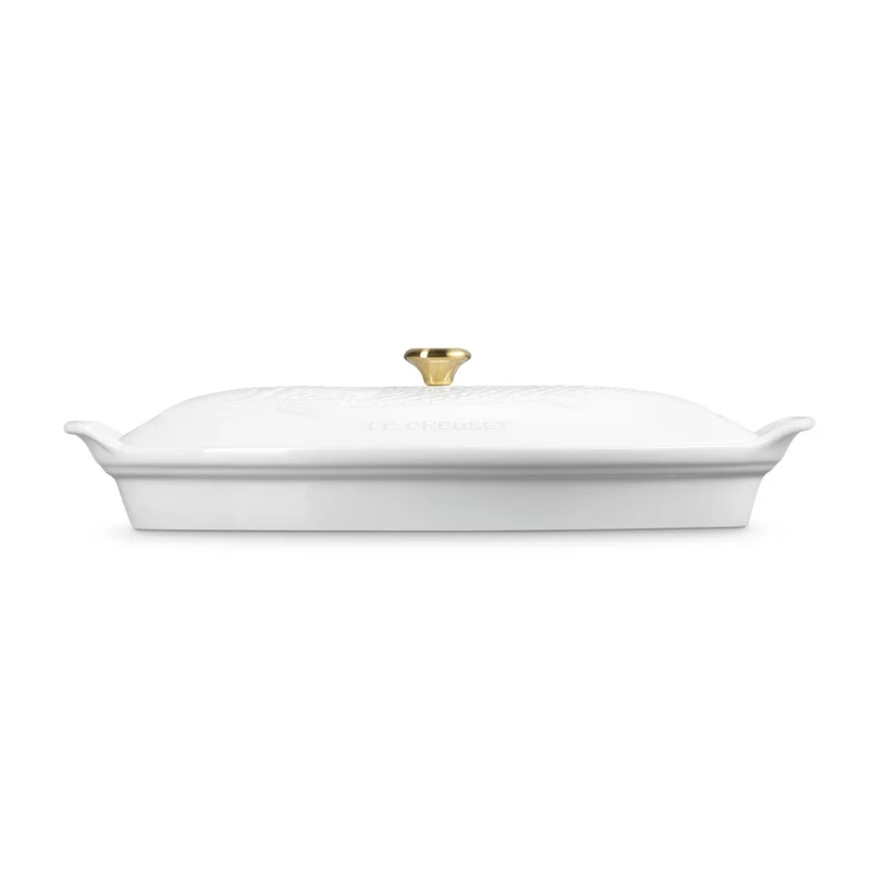 34 cm - Tradition Pesciera Ovale Con Coperchio In Gres Vetrificato