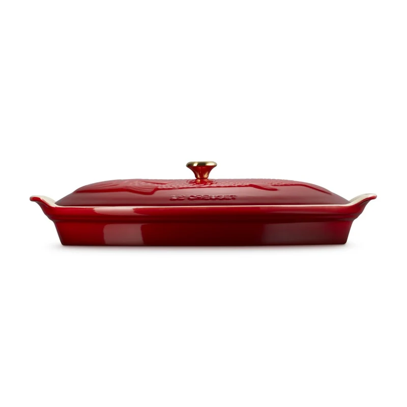 34 cm - Tradition Pesciera Ovale Con Coperchio In Gres Vetrificato