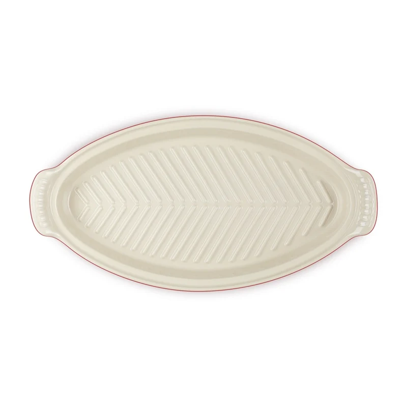 34 cm - Tradition Pesciera Ovale Con Coperchio In Gres Vetrificato