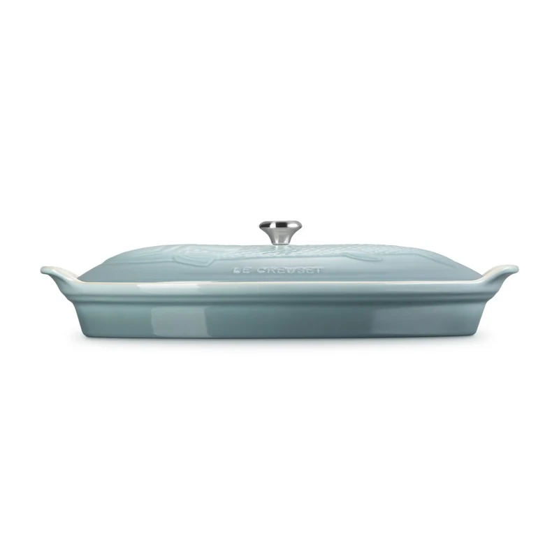 34 cm - Tradition Pesciera Ovale Con Coperchio In Gres Vetrificato