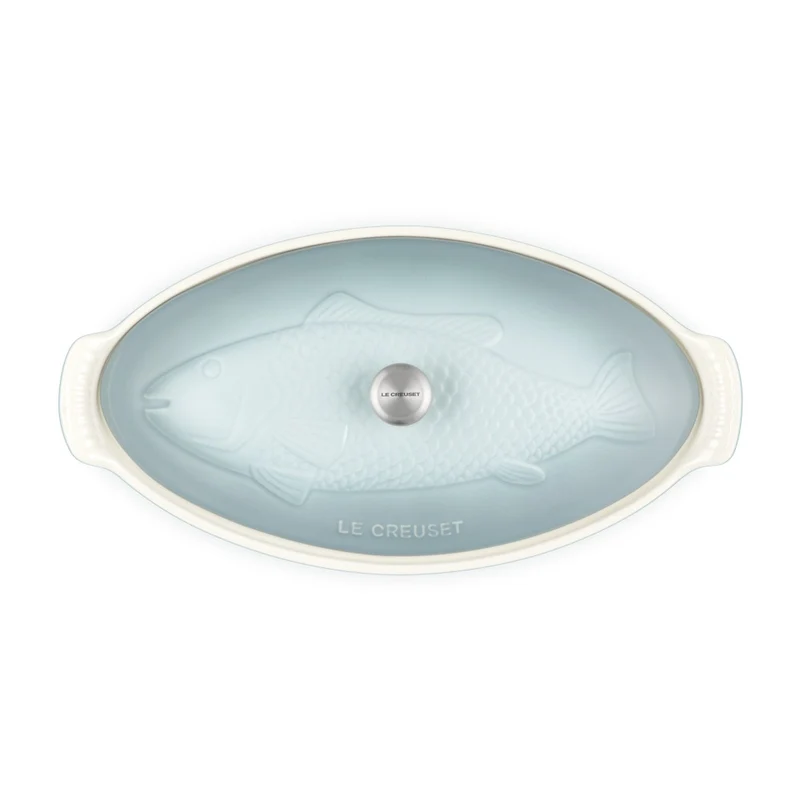 34 cm - Tradition Pesciera Ovale Con Coperchio In Gres Vetrificato