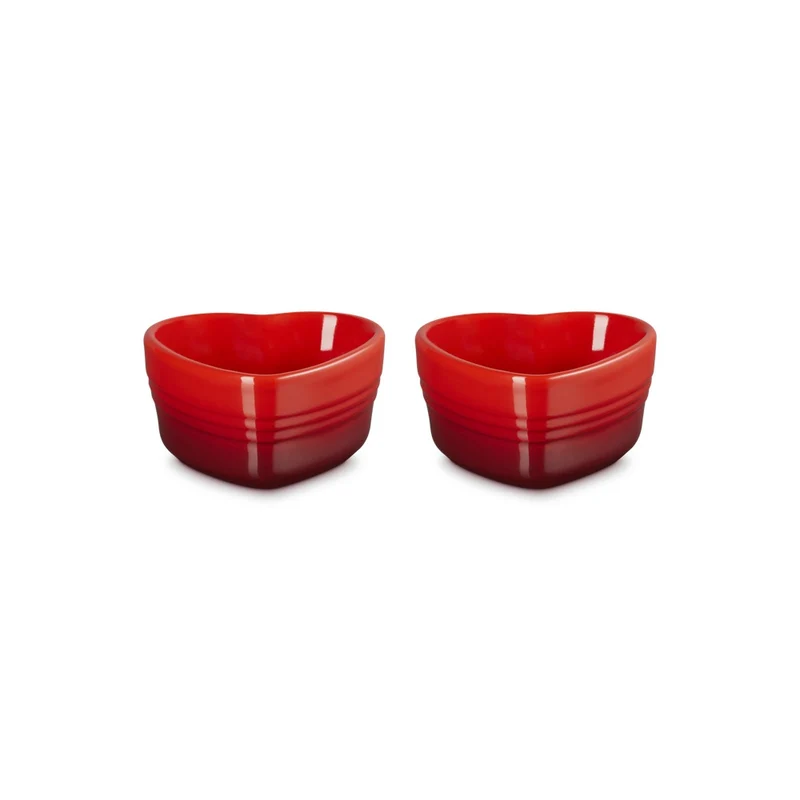 30 cl - Cuore Ramequin In Gres Vetrificato Set 2 Pz