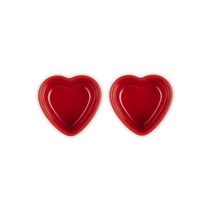 30 cl - Cuore Ramequin In Gres Vetrificato Set 2 Pz