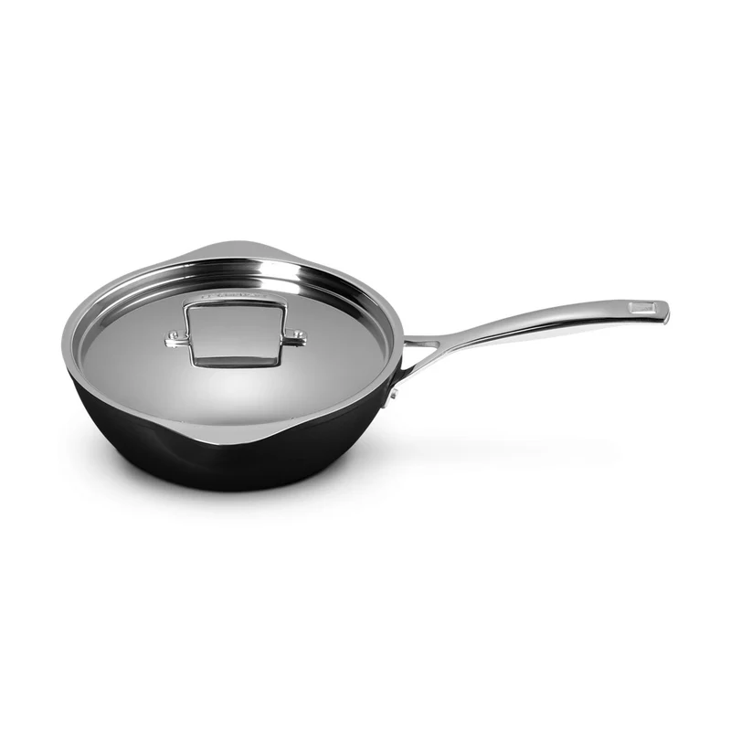 24 cm - Essential Padella Alta Dello Chef Antiaderente Con Doppio Becco In Alluminio