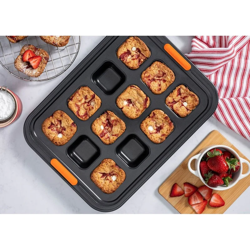 12 Forme - Forme Speciali Stampo Brownie Antiaderente In Acciaio al Carbonio