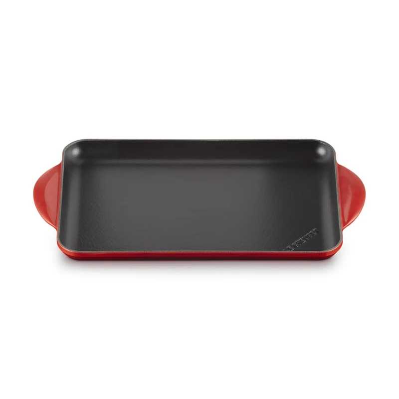 32x22 cm - Tradition Grill Bistecchiera Rettangolare Liscio In Ghisa Vetrificata
