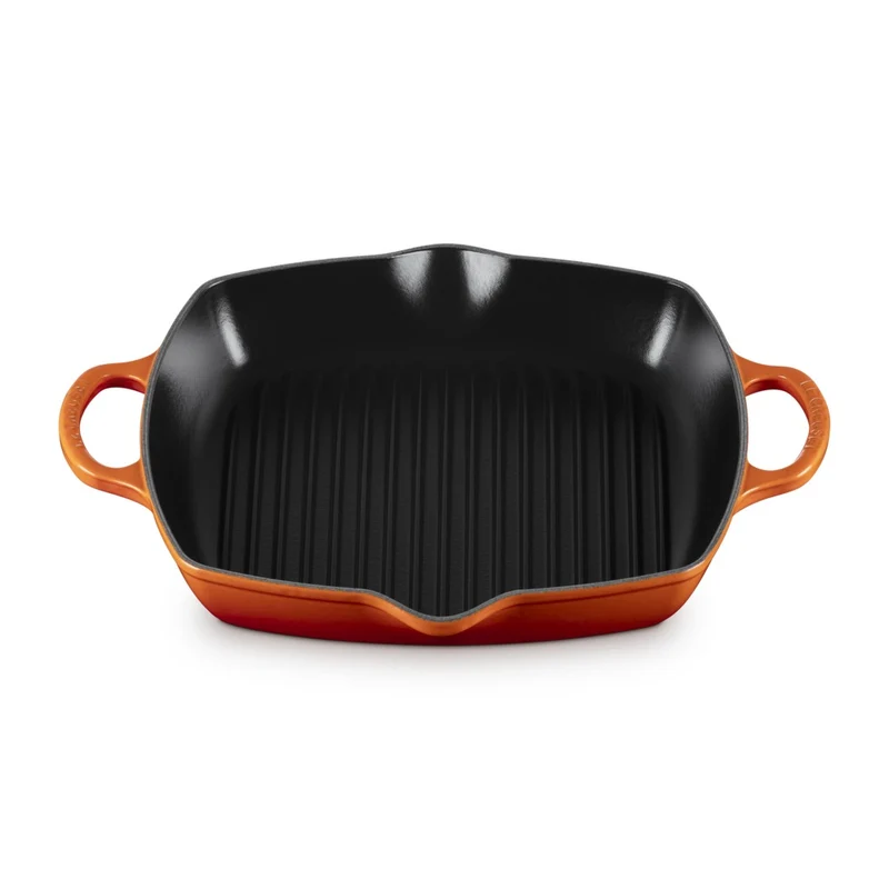 30 cm - Evolution Grill Bistecchiera Quadrato Profondo In Ghisa Vetrificata
