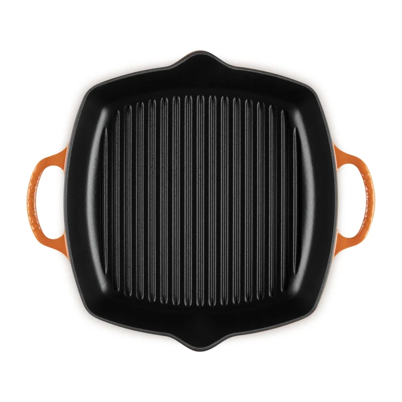 30 cm - Evolution Grill Bistecchiera Quadrato Profondo In Ghisa Vetrificata
