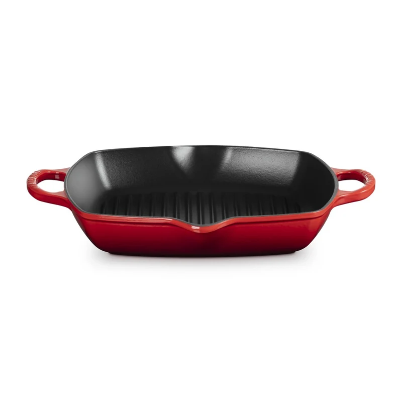 30 cm - Evolution Grill Bistecchiera Quadrato Profondo In Ghisa Vetrificata