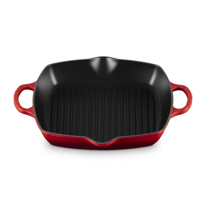 30 cm - Evolution Grill Bistecchiera Quadrato Profondo In Ghisa Vetrificata
