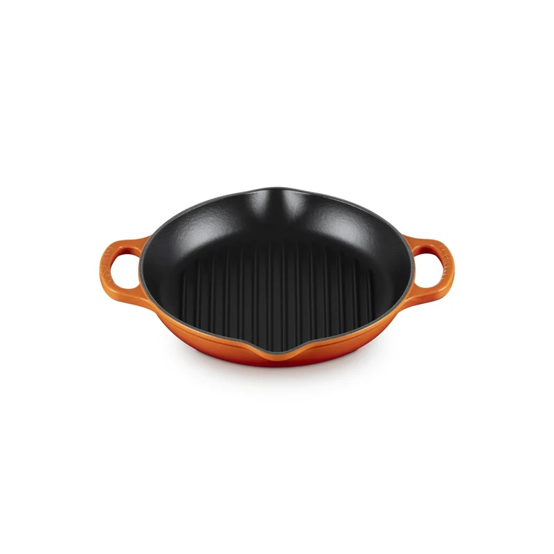 25 cm - Evolution Grill Bistecchiera Quadrato Profondo In Ghisa Vetrificata