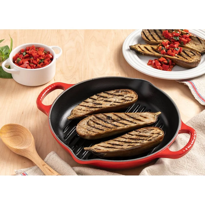 25 cm - Evolution Grill Bistecchiera Quadrato Profondo In Ghisa Vetrificata