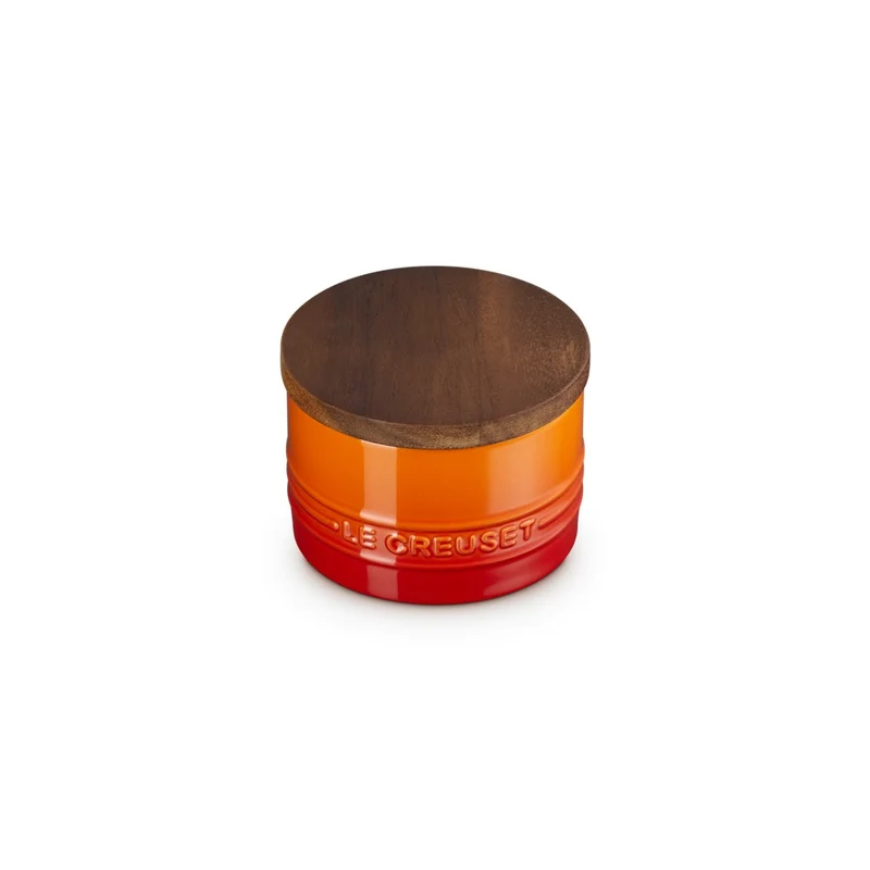 20 cl - Evolution Barattolo In Gres Vetrificato Con Coperchio In Legno