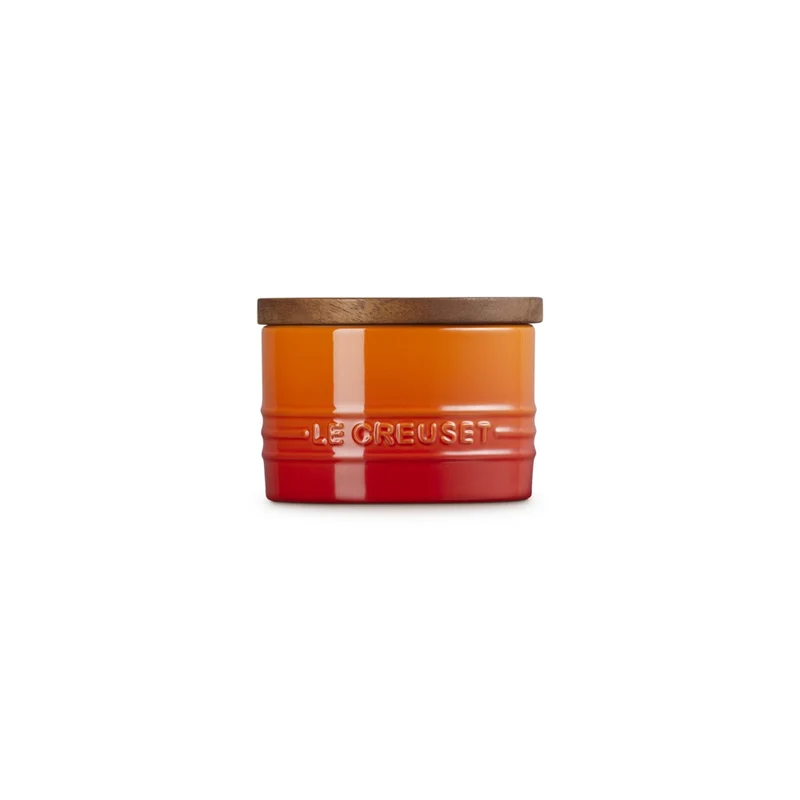 20 cl - Evolution Barattolo In Gres Vetrificato Con Coperchio In Legno
