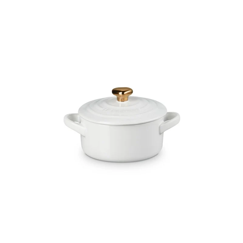 10 cm - Mini Cocotte Con Pomolo Cuore In Gres Vetrificato