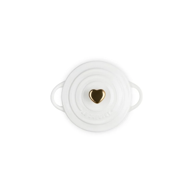 10 cm - Mini Cocotte Con Pomolo Cuore In Gres Vetrificato
