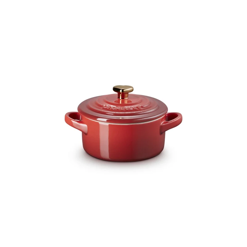 10 cm - Mini Cocotte Con Pomolo Cuore In Gres Vetrificato