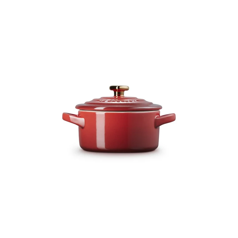 10 cm - Mini Cocotte Con Pomolo Cuore In Gres Vetrificato