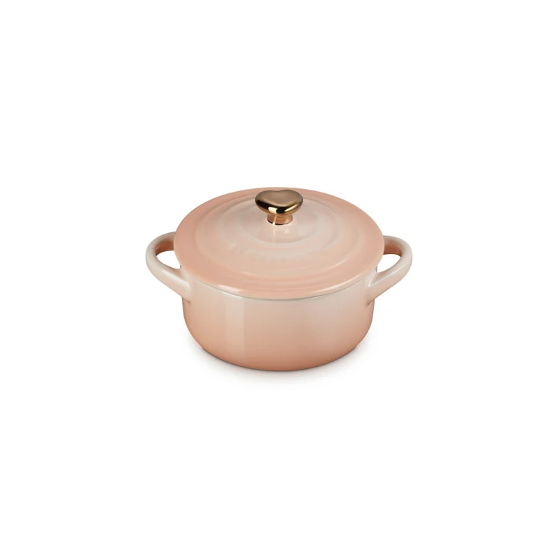 10 cm - Mini Cocotte Con Pomolo Cuore In Gres Vetrificato