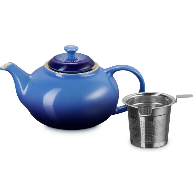 1.3 L - Classic Teiera In Gres Vetrificato Con Infusore Metallico