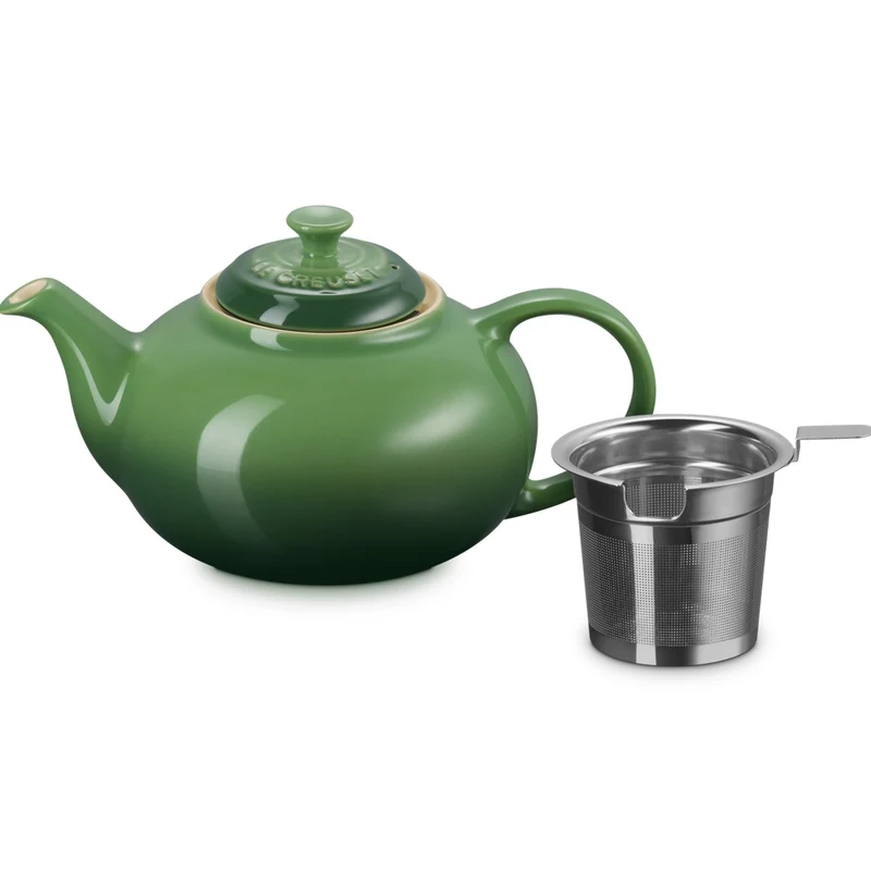 1.3 L - Classic Teiera In Gres Vetrificato Con Infusore Metallico