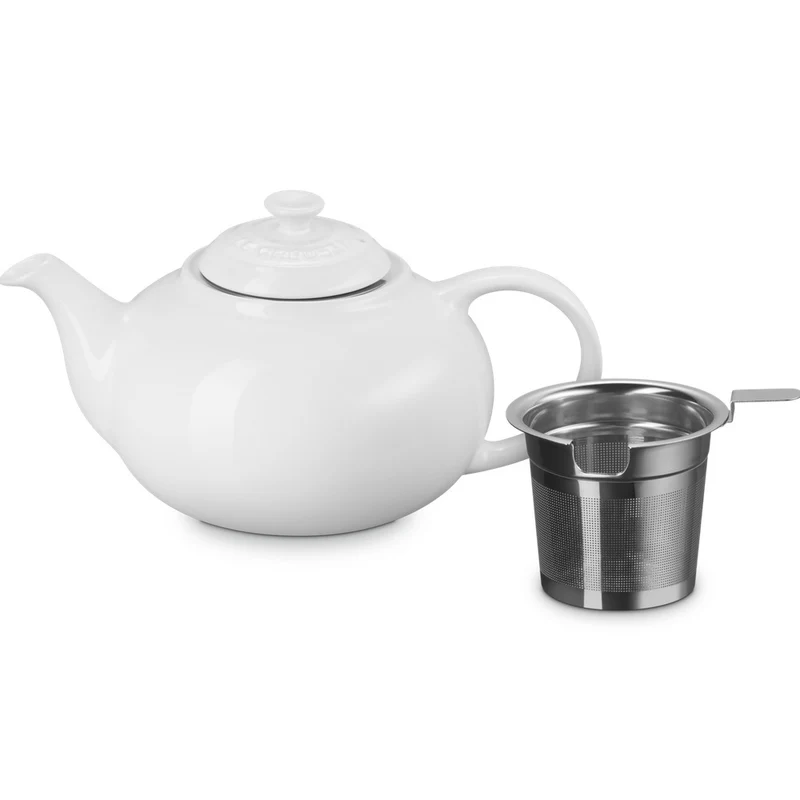 1.3 L - Classic Teiera In Gres Vetrificato Con Infusore Metallico