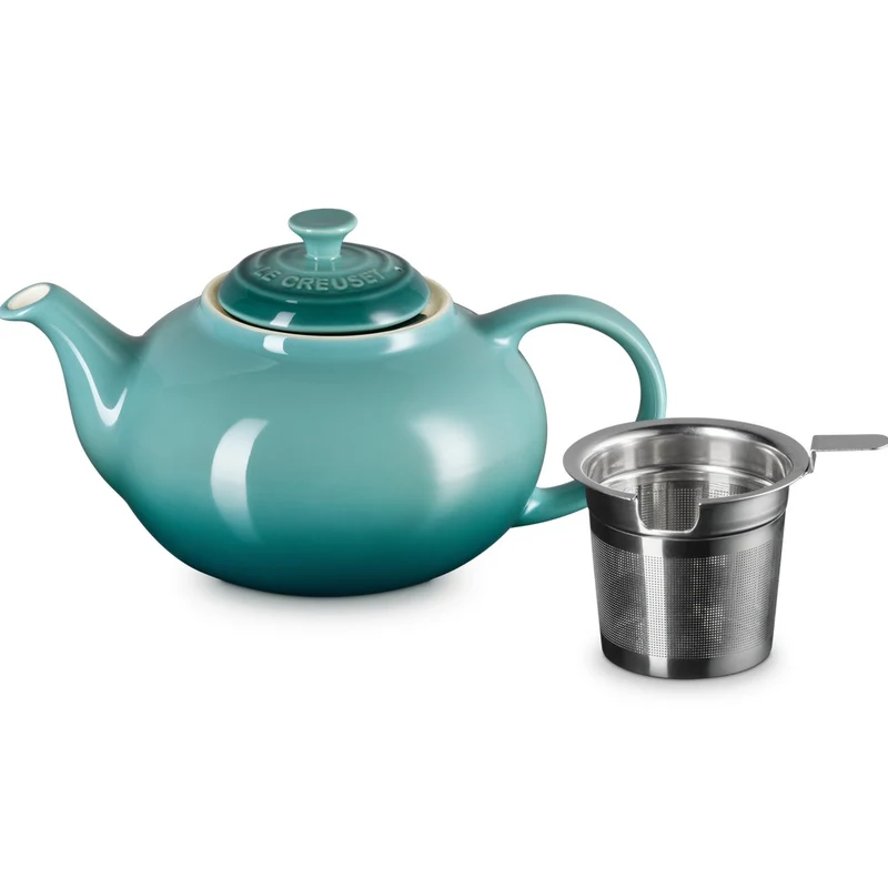 1.3 L - Classic Teiera In Gres Vetrificato Con Infusore Metallico
