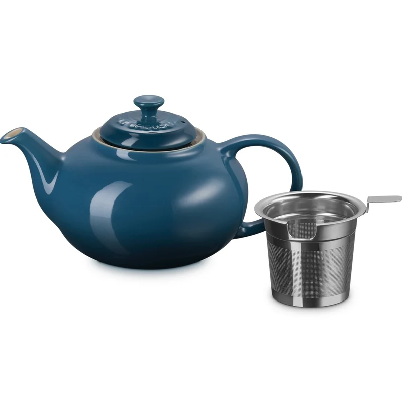 1.3 L - Classic Teiera In Gres Vetrificato Con Infusore Metallico
