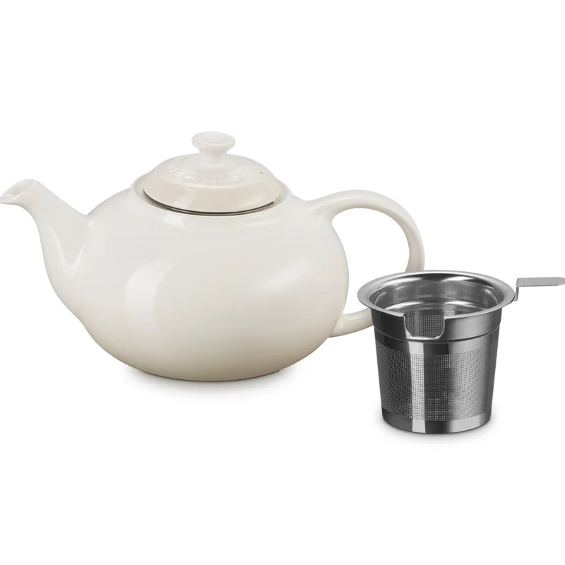 1.3 L - Classic Teiera In Gres Vetrificato Con Infusore Metallico