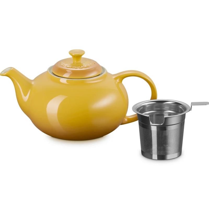 1.3 L - Classic Teiera In Gres Vetrificato Con Infusore Metallico