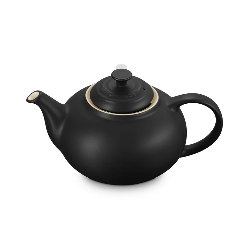 1.3 L - Classic Teiera In Gres Vetrificato Con Infusore Metallico