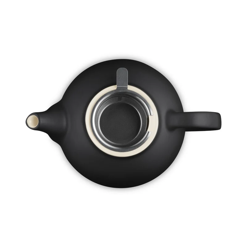 1.3 L - Classic Teiera In Gres Vetrificato Con Infusore Metallico