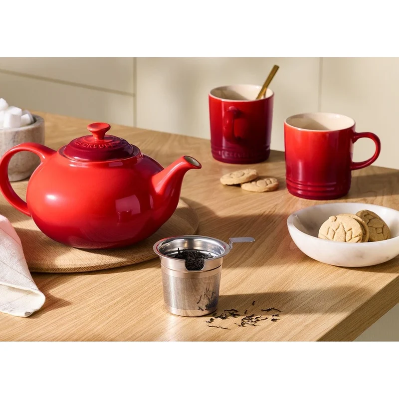 1.3 L - Classic Teiera In Gres Vetrificato Con Infusore Metallico