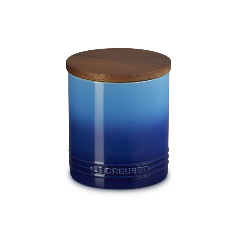 1.1 L - Evolution Barattolo In Gres Vetrificato Con Coperchio In Legno