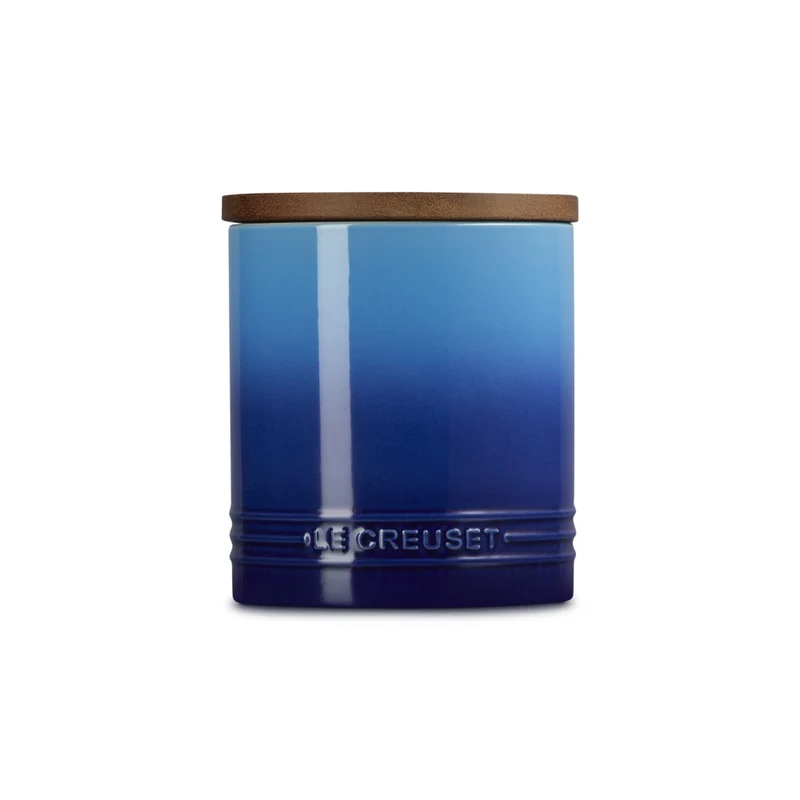 1.1 L - Evolution Barattolo In Gres Vetrificato Con Coperchio In Legno